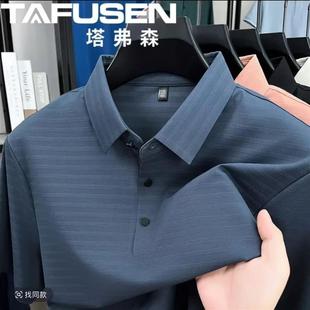 polo衫 2025夏季 塔弗森男装 短袖 半 翻领条纹中年男士 轻熟S休闲薄款
