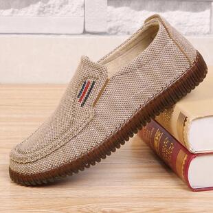 历城区天骏百货商行男鞋设计师款老北京布鞋男士牛筋底亚麻休闲鞋