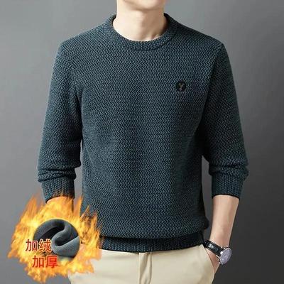 舵主衣仓冬季新款男士卫衣加绒加厚X时尚q休闲圆领男款套头长袖上
