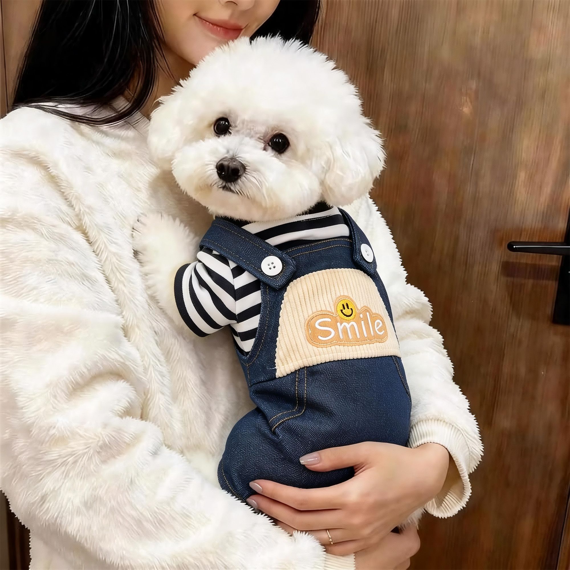 狗狗衣服秋冬款帅气牛仔背带裤