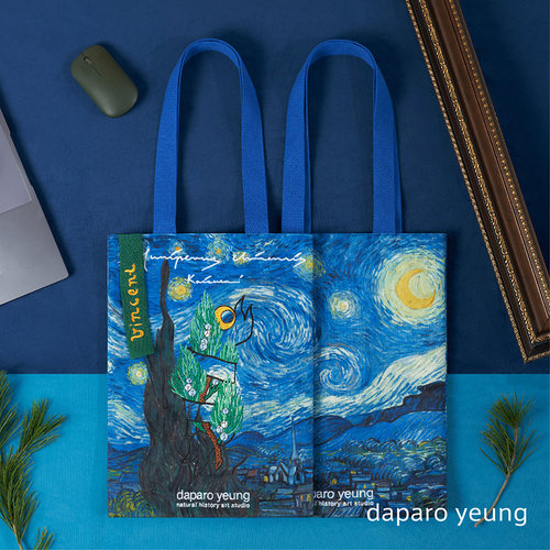 daparo帆布袋背包梵高星空原画