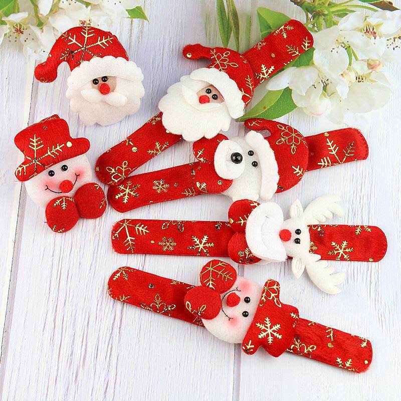 bronzing christmas gift toy bracelet santa claus pat ring