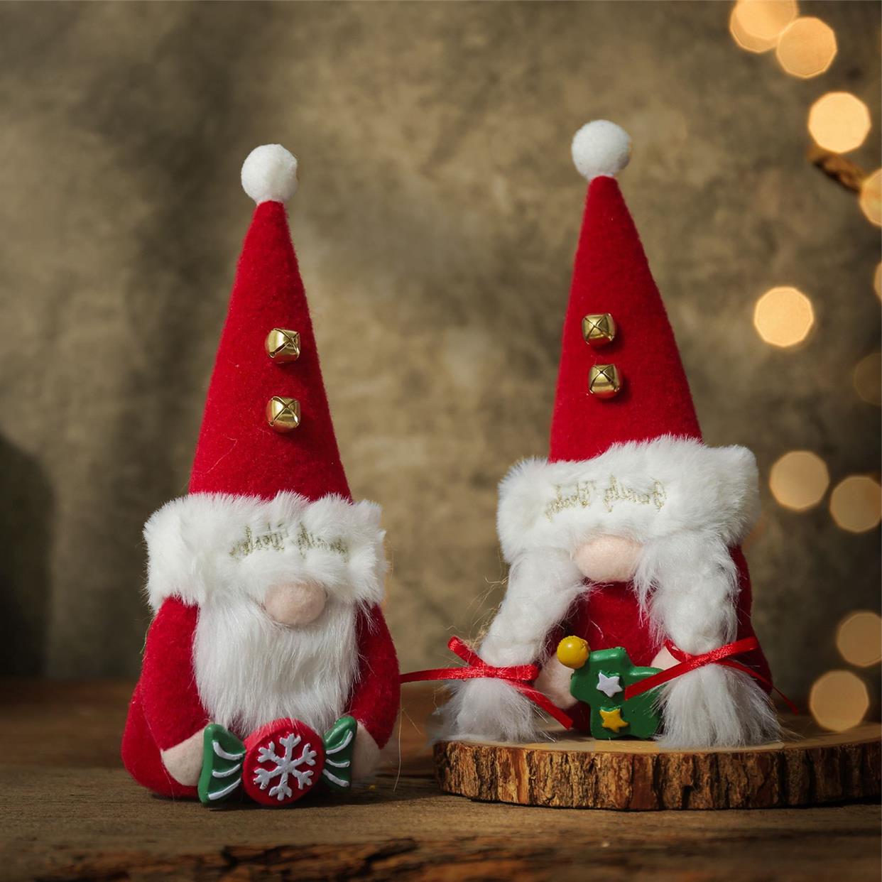 christmas decoration bells faceless doll doll home window