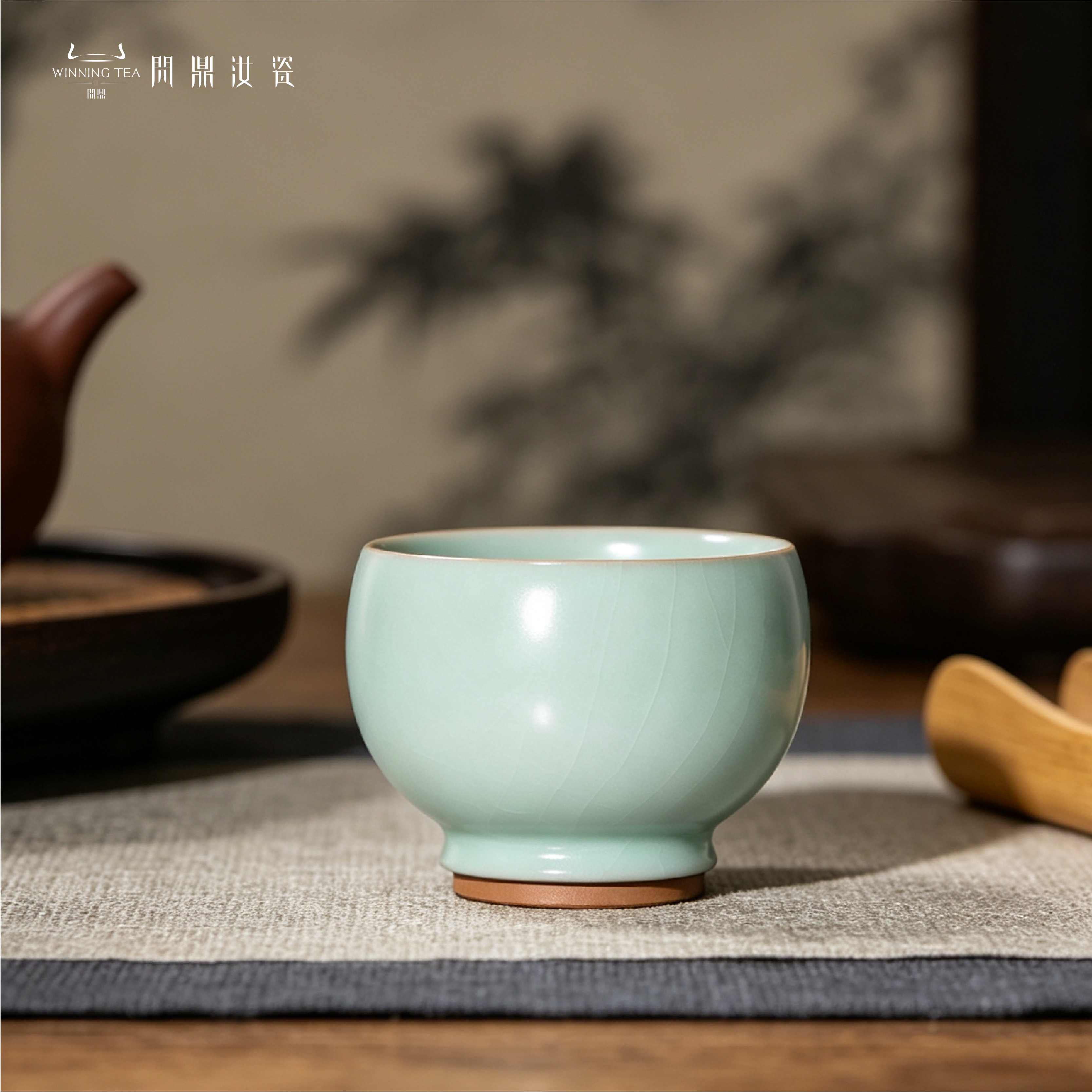 问鼎汝瓷天青大圆融杯
