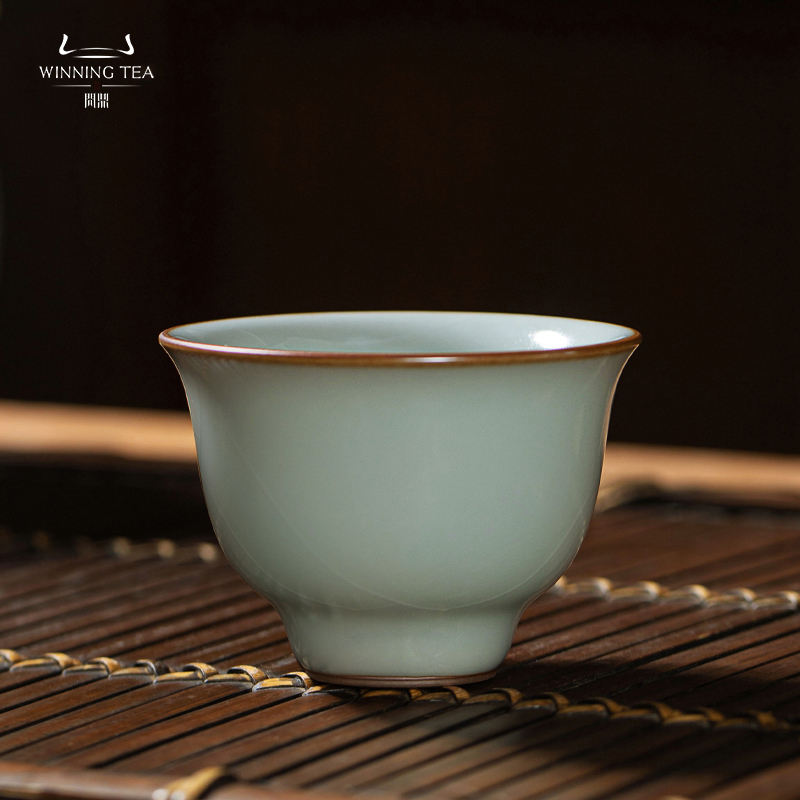 问鼎汝窑压手主人杯送礼单杯景德镇陶瓷品茗杯汝瓷茶具个人专用