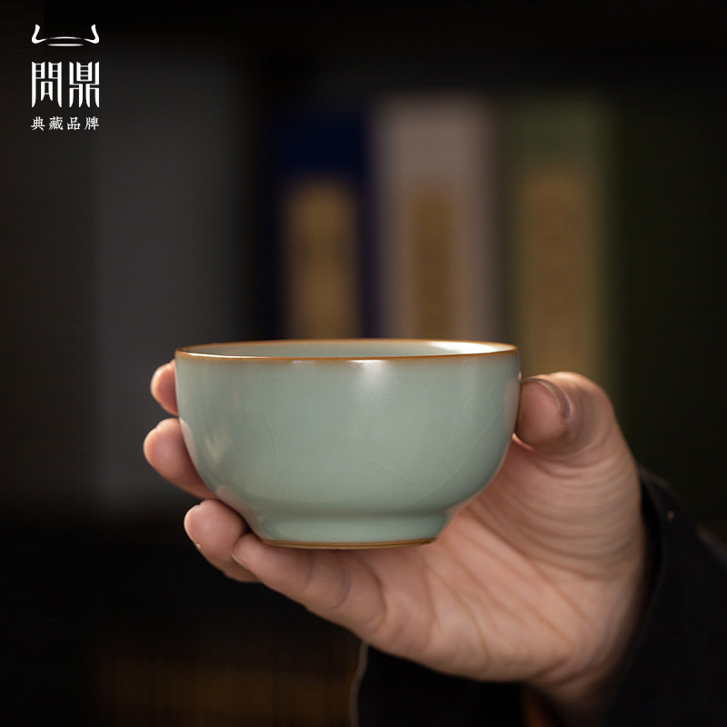 问鼎汝窑复古听泉杯中式主人杯