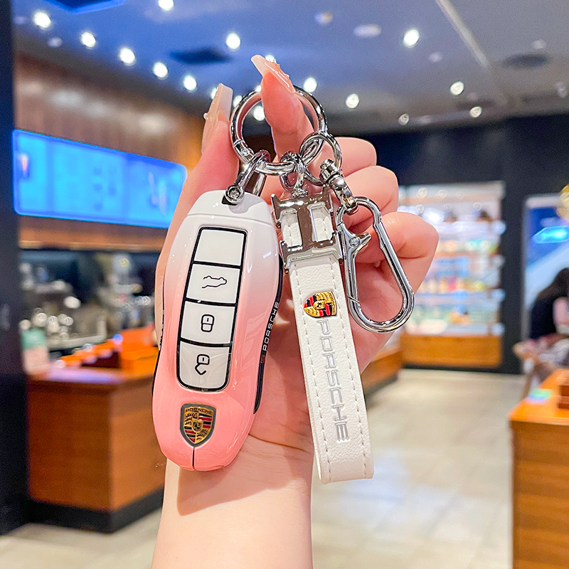 适用保时捷钥匙壳macan卡宴718玛卡taycan帕拉梅拉911车壳扣全包