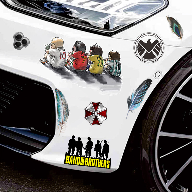 汽车划痕遮挡车贴车身刮痕遮盖贴画保险杠车尾车头防水电动车