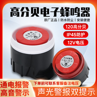 高分贝防盗报警器220v24v12v警笛声光警号蜂鸣器小喇叭警示
