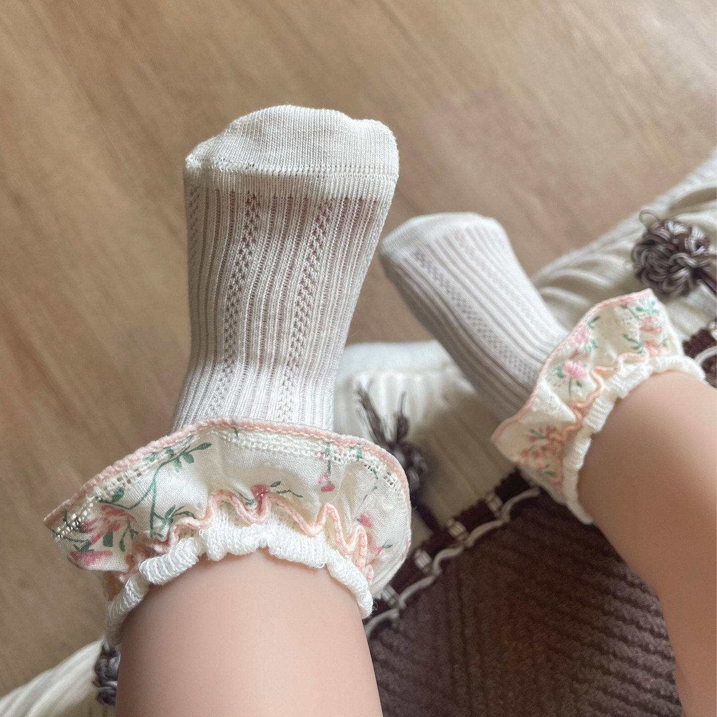 儿童袜子夏薄款婴儿女童宝宝纯色透气网眼袜蕾丝花边公主袜中筒袜