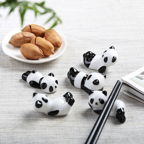 陶瓷筷子架创意小熊猫筷架餐桌筷子托放筷子的小托筷枕精致小摆件