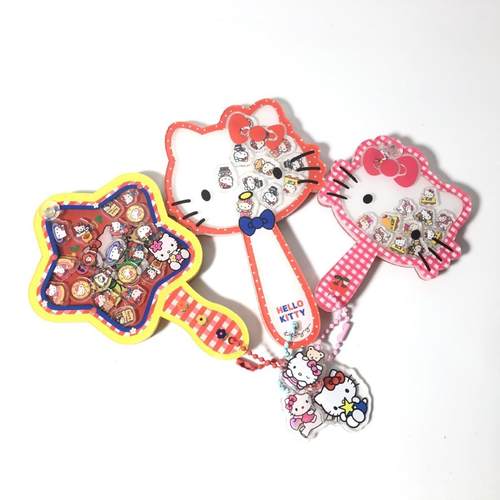 HelloKitty摇摇乐镜子亚克力随身便携梳妆镜复古风创意DIY手持镜