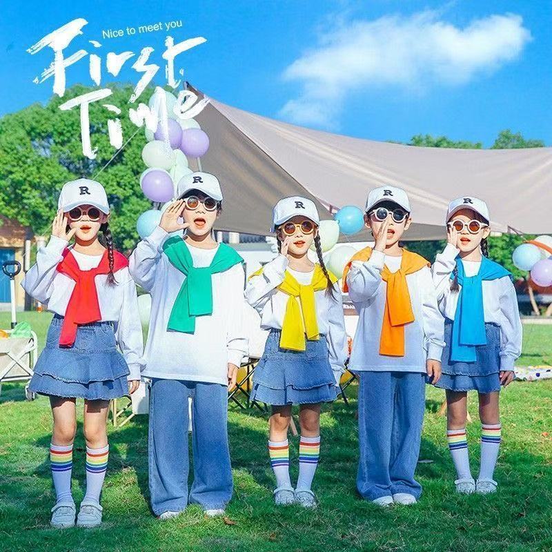 儿童合唱演出服朗诵小学生运动会开幕式服装团体班服幼儿园啦啦队