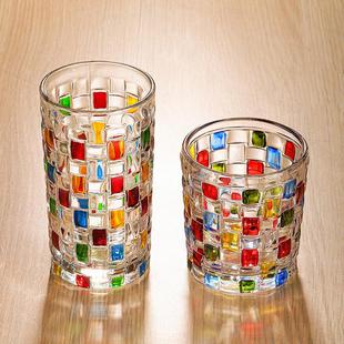 德国彩色玻璃杯子女生高颜值ins风喝水杯办公室家用威士忌啤酒杯