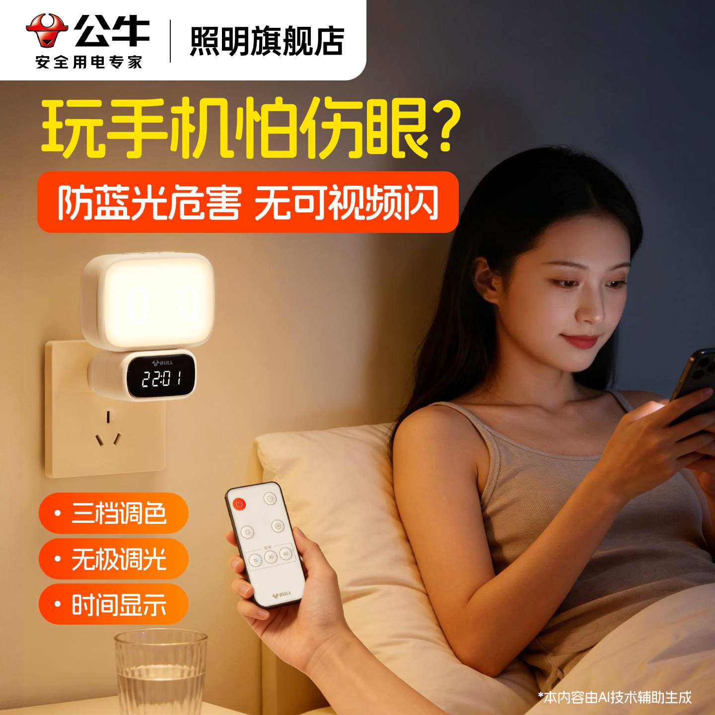 【防蓝光危害】女生玩手机护眼灯图片
