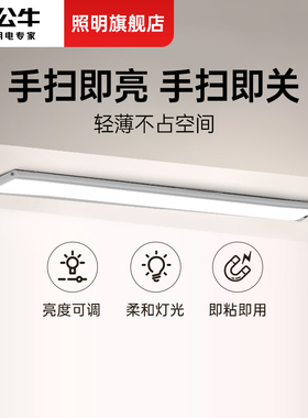 公牛感应手扫橱柜灯充电式无线磁吸厨房切菜照明灯衣柜LED灯条