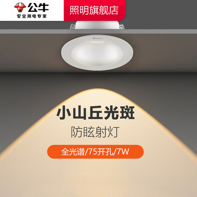 公牛防眩光护眼led过道铝材筒灯