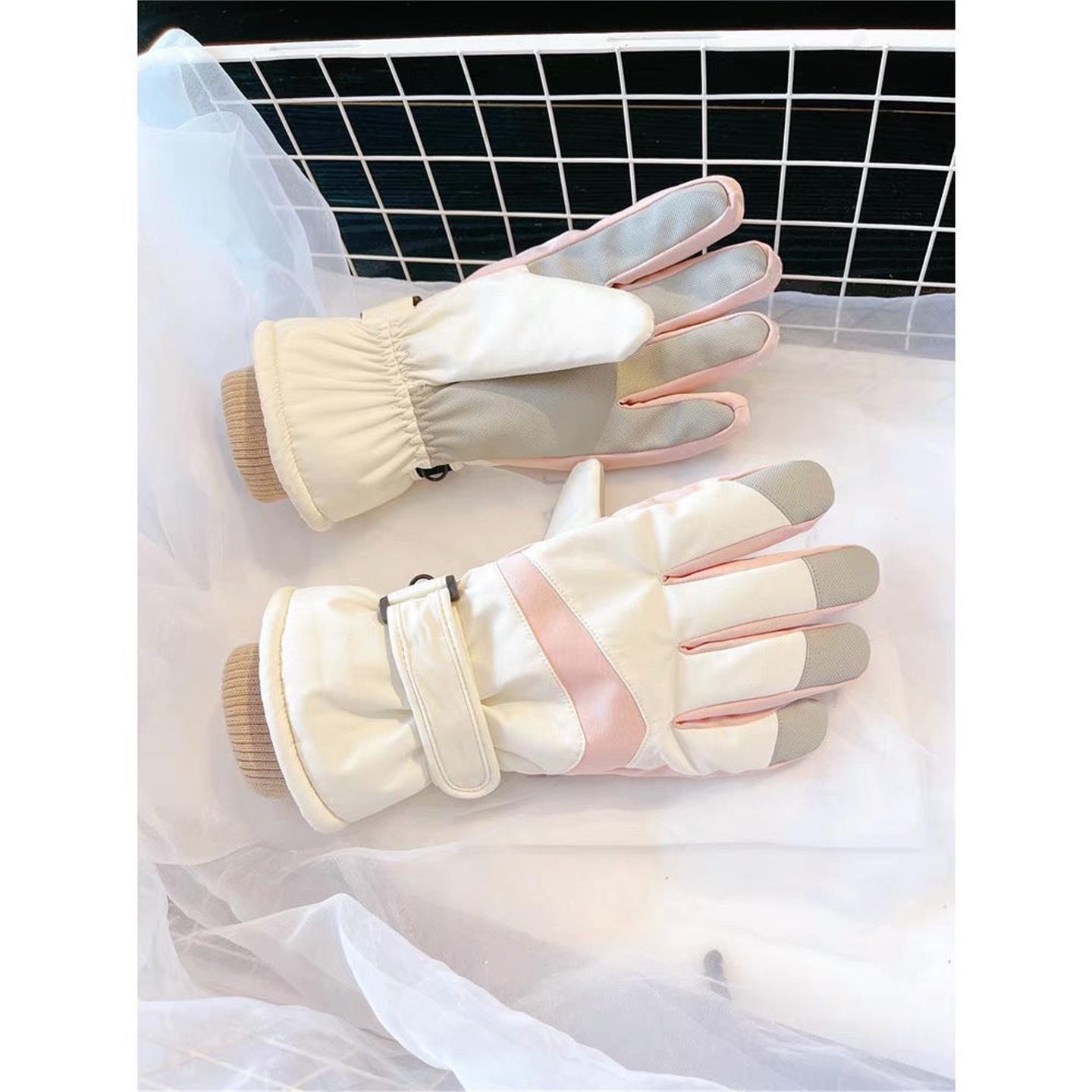 滑雪手套女冬触屏防水加绒加厚棉保暖防风户外运动学生骑摩托车男