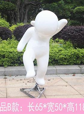 户外卡通雕塑摆件园林景观装饰庭院商场幼儿园美陈玻璃钢娃娃小品