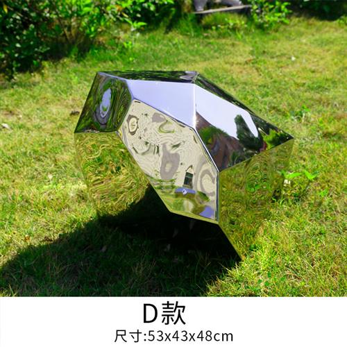 户外不锈钢石头雕塑别墅园林景观售楼处几何块面艺术落地雕塑摆件