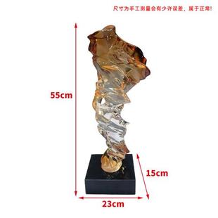 現(xiàn)代簡(jiǎn)約透明樹脂雕塑客廳擺件酒店售樓處玄關(guān)工藝品客廳桌面裝 飾