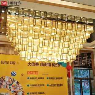 现货酒店大厅水晶吊灯所售楼部别墅大型展厅灯非标工程休闲区灯具