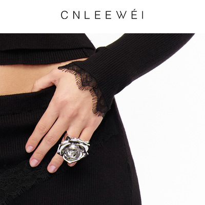 CNLEEWEI2025年秋季新款玫瑰金属戒指设计师品牌