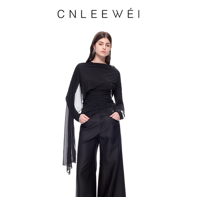 CNLEEWEI飘带长袖上衣