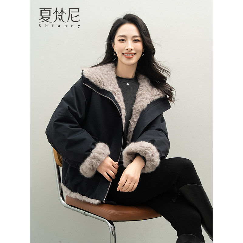 夏梵尼日光漫谈派克服女装冬新款披肩连帽两穿保暖加绒厚毛毛外套,个性定制/设计服务/DIY,棉服工装,淘宝优惠券,粉丝福利购,淘宝优惠卷