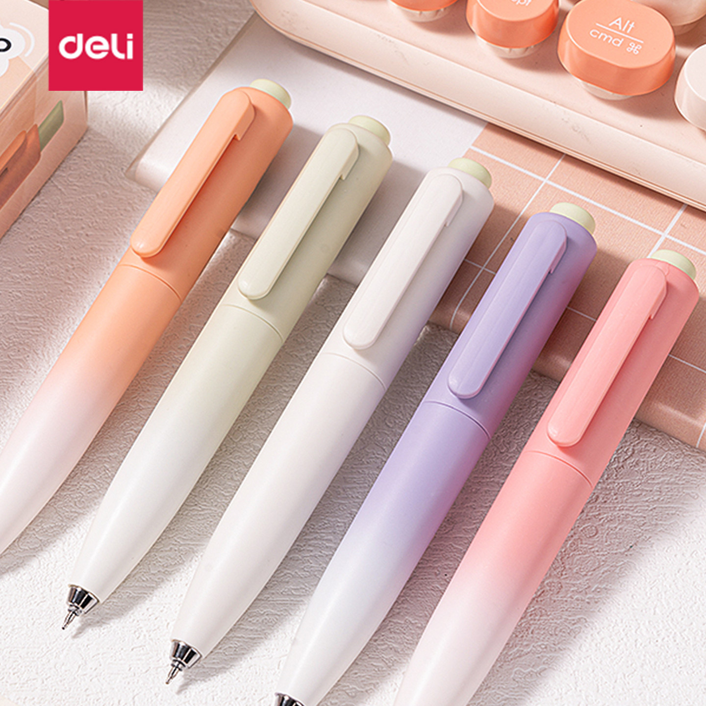 得力萝卜丁可爱中性笔速干按动式0.5mm黑色速干中性笔ST头