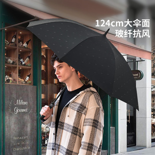 珍妮花坚固防风防雨特大伞面直杆伞自动开加粗男士纯黑双人雨伞
