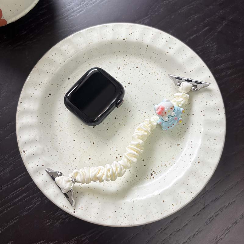 适用iwatch珍珠蝴蝶结表带