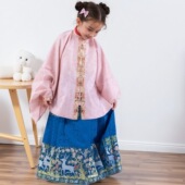 卿子赋明制汉服女童鹿鹤同春马面裙仿妆花缎复原儿童春秋2025新款