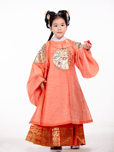 卿子赋女童马面裙原创团龙补汉服