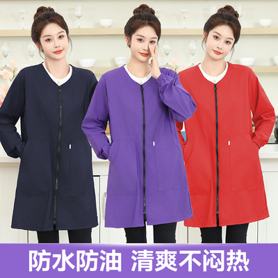 罩衣围裙防水家务做饭纯色工作服