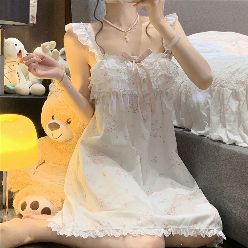 吊带睡裙女款夏季2023新款甜美公主风蕾丝性感睡衣可外穿家居服女