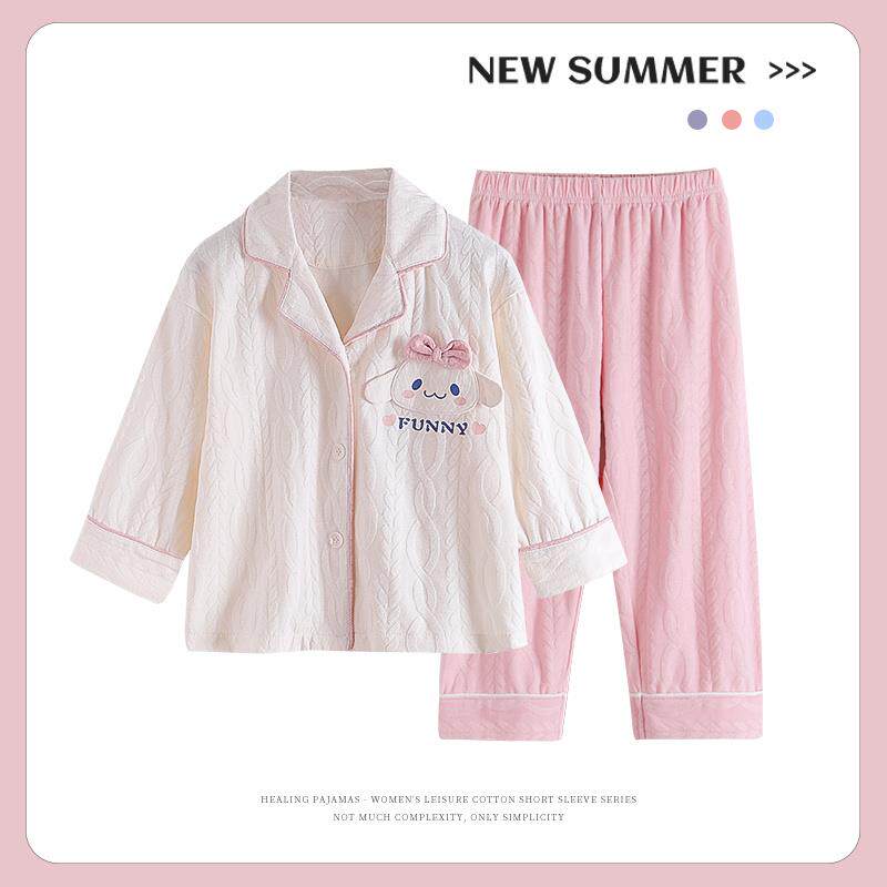 2023新款儿童睡衣女童春秋季款纯棉长袖套装小女孩大童家居服夏款