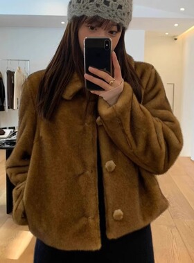 atelier edition环保皮草短款大衣25冬季新款韩货定制