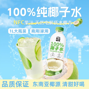 东边植造椰子水1L百分百纯椰子汁0糖0脂整箱奶茶咖啡店商用原料