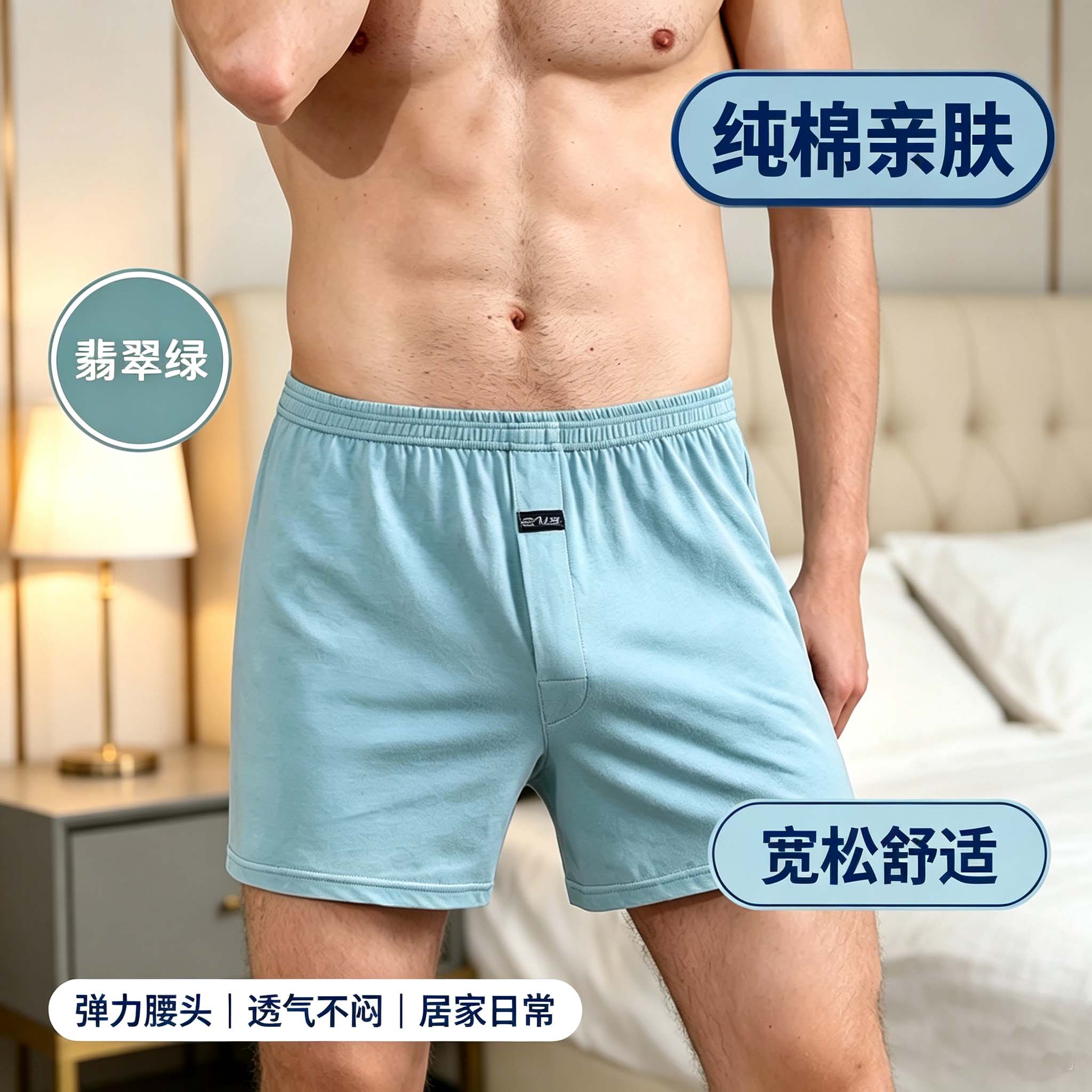 男士阿罗裤纯棉透气舒适大码平角