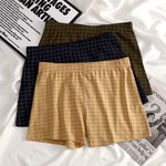 男生内裤纯棉格子宽松舒适阿罗裤透气高档大码休闲四角裤衩睡裤