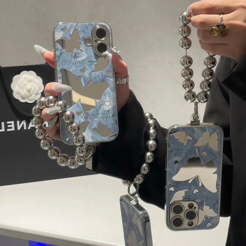 电镀镜面蝴蝶苹果16promax手机壳