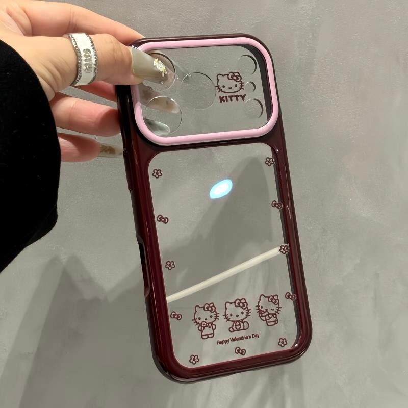 适用于苹果18proMax新款手机壳iPhone17pro高级感亚克力镜头全包16超好看卡通15pro线条猫咪14防摔13保护套淇