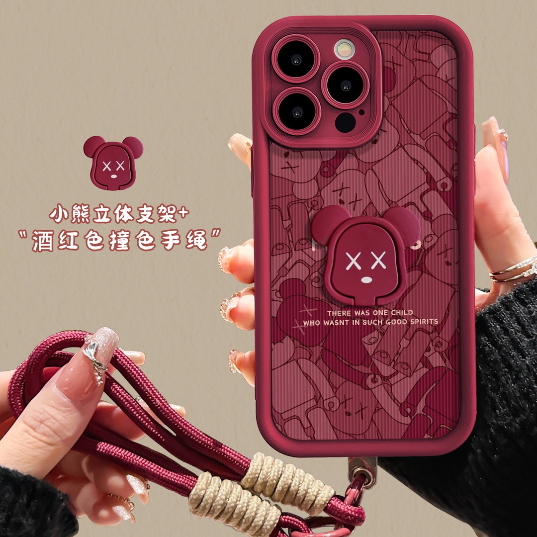 【秋冬皮革支架】暴力熊手机壳