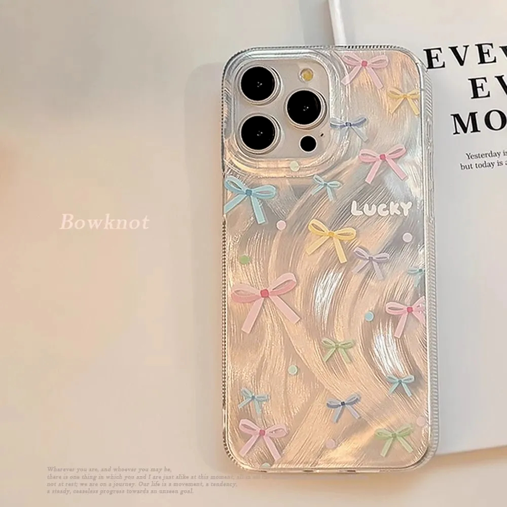 适用苹果15新款手机壳iPhone15promax可爱女款14plus高级感蝴蝶结13小众个性12全包镜头11ins防摔软边保护套T