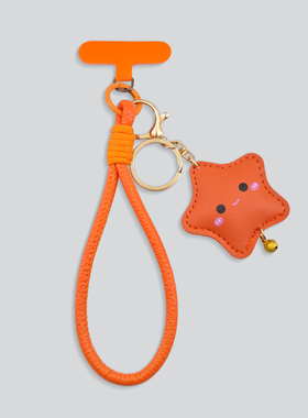 【高品质】星宇橙手机壳挂绳斜挎新款手腕编织短绳防丢橙色便携女高档垫片双扣绳适用苹果华为手机壳挂绳东