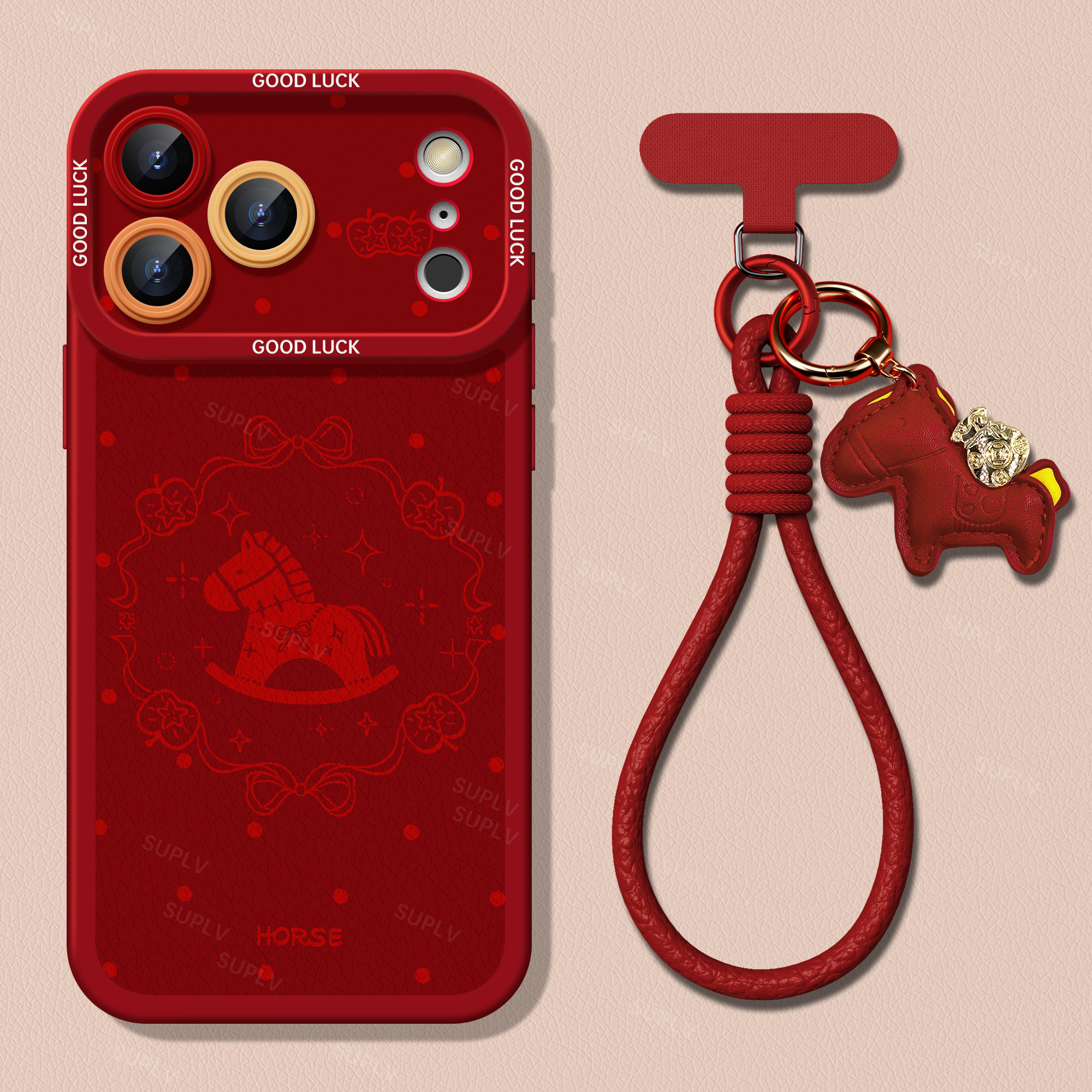 适用苹果17promax手机壳iPhone17高级感小众16pro秋冬新款女15p挂绳小羊皮14红色好看13马年全包防摔保护套伟,3C数码配件,手机保护套/壳,淘宝优惠券,粉丝福利购,淘宝优惠卷