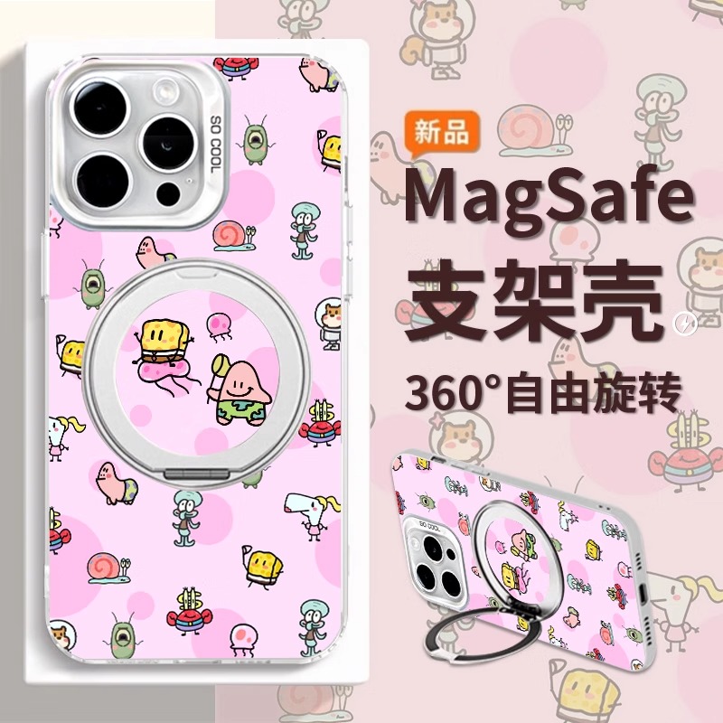 适用苹果16promax手机壳女新款iPhone16高级感15plus好看14pro可爱不撞款13pm旋转支架12磁吸11防摔保护套JJ