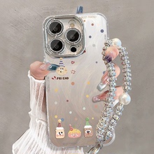 【闪粉镜头膜】适用苹果16手机壳女新款iphone16promax卡通15pro全包14小众不撞款13高级感12带手链保护套豪
