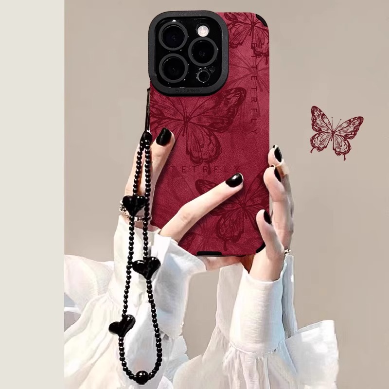 适用红色苹果16手机壳新款iPhone16promax新年15pro小众高级感14plus喜庆13防摔12蝴蝶11创意pm全包保护套lv